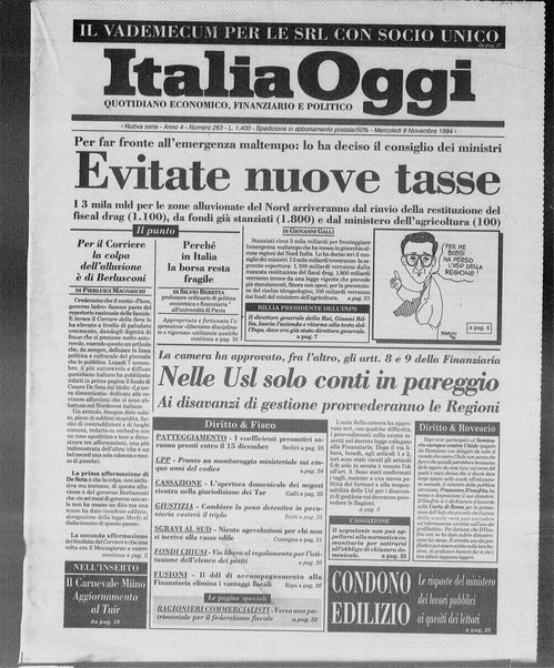 Italia oggi : quotidiano di economia finanza e politica